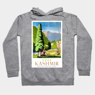 Vintage Travel Poster Visit Kashmir Hoodie